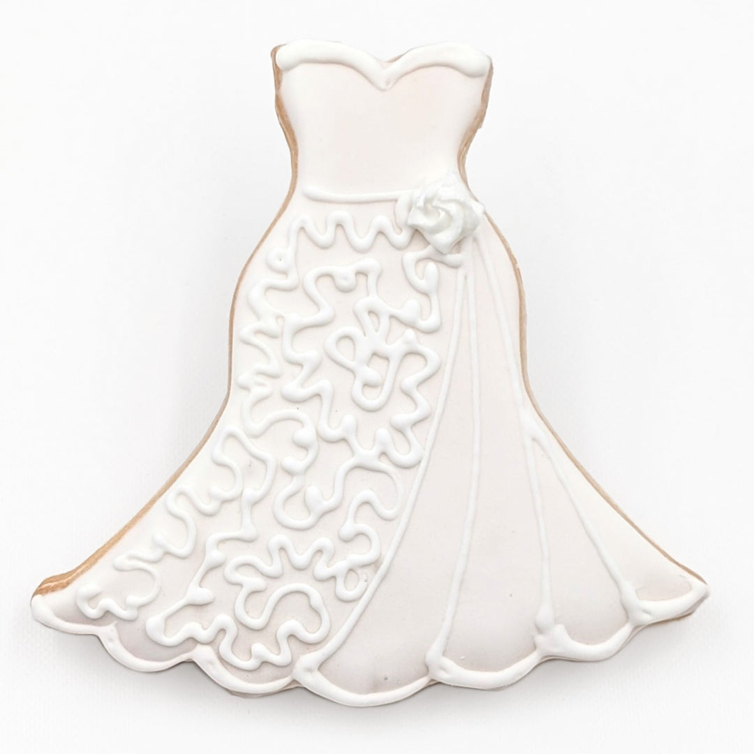 Flowing Wedding Dress Cookie – Deerfields Bakery