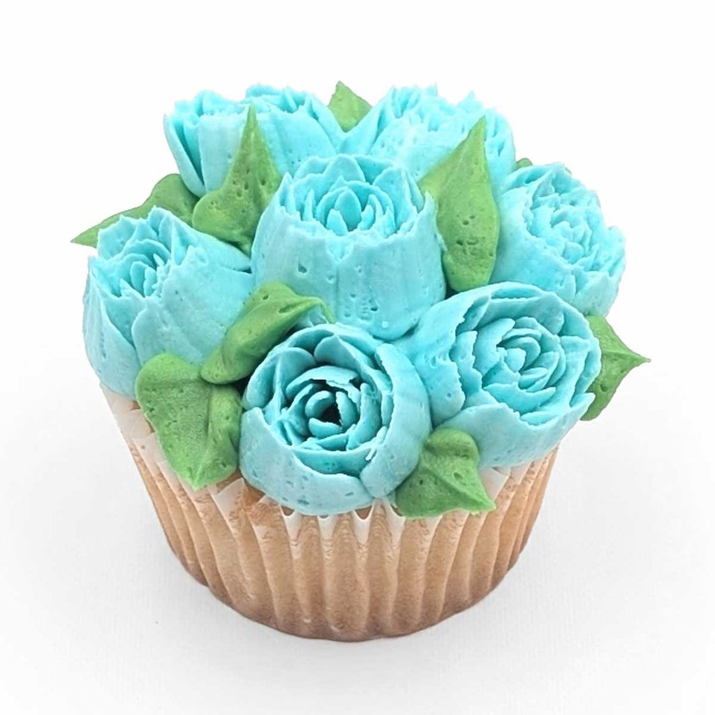 Teal Tulips Medium Cupcake – Deerfields Bakery