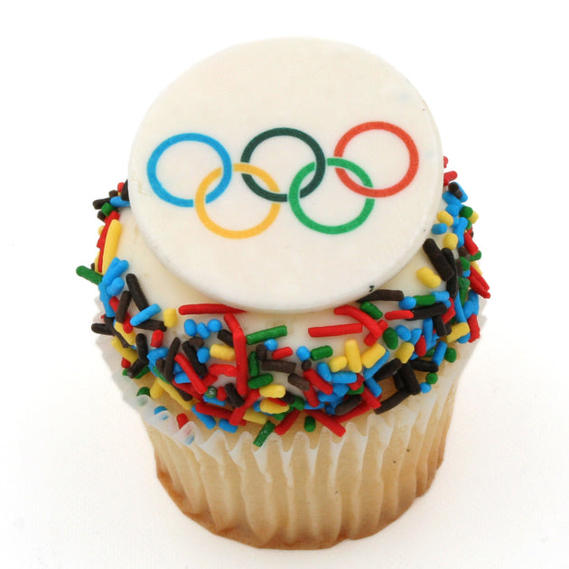 Cupcakes Decorated Medium Tagged "Olympics" Deerfields Bakery