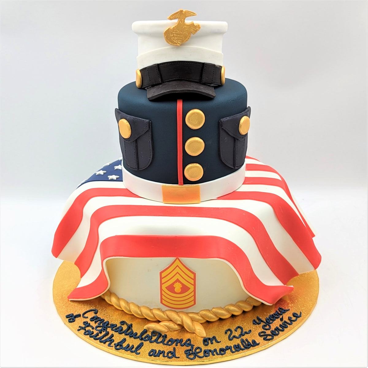 Marine Tiered Cake – Deerfields Bakery