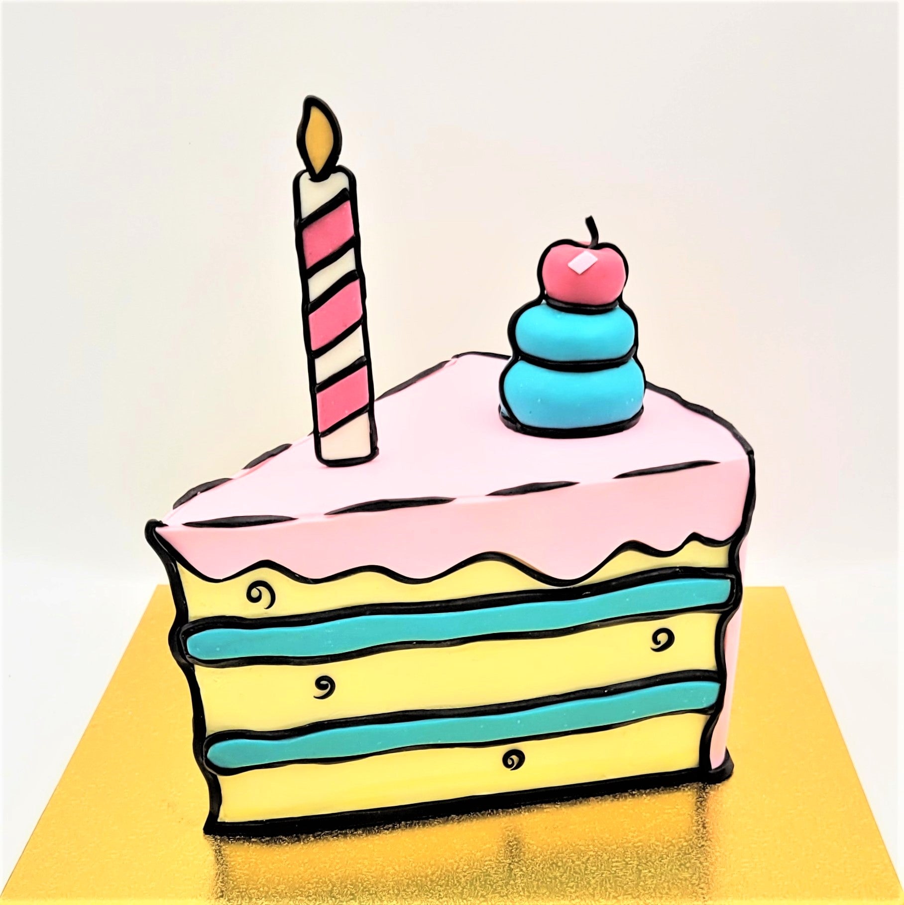 Fruit strawberry cake icon cartoon vector. Anniversary food