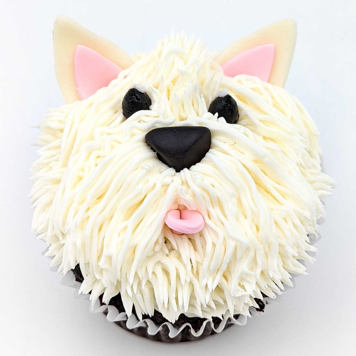 Large Cupcake White Shaggy Dog Deerfields Bakery