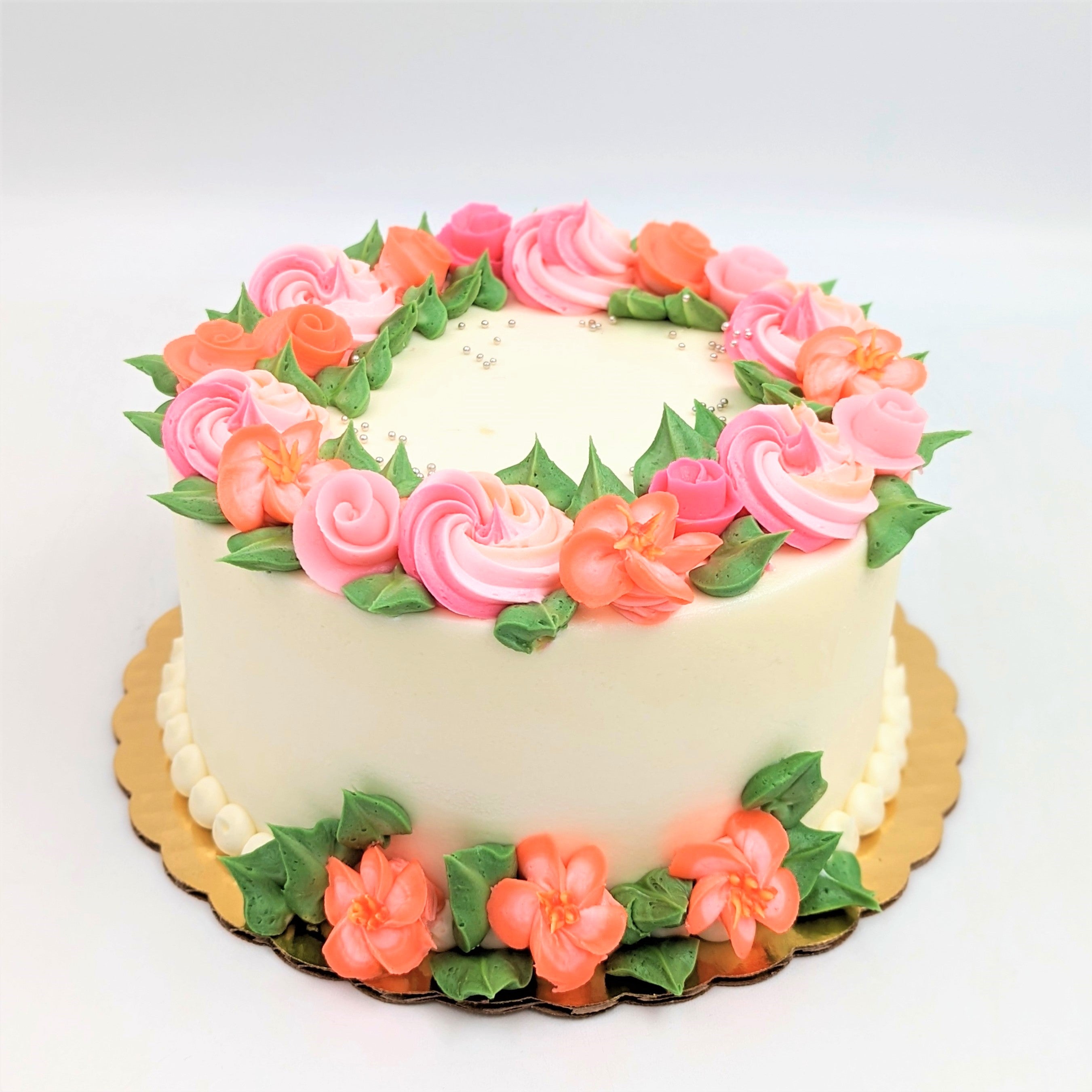 Coral Floral Wreath – Deerfields Bakery