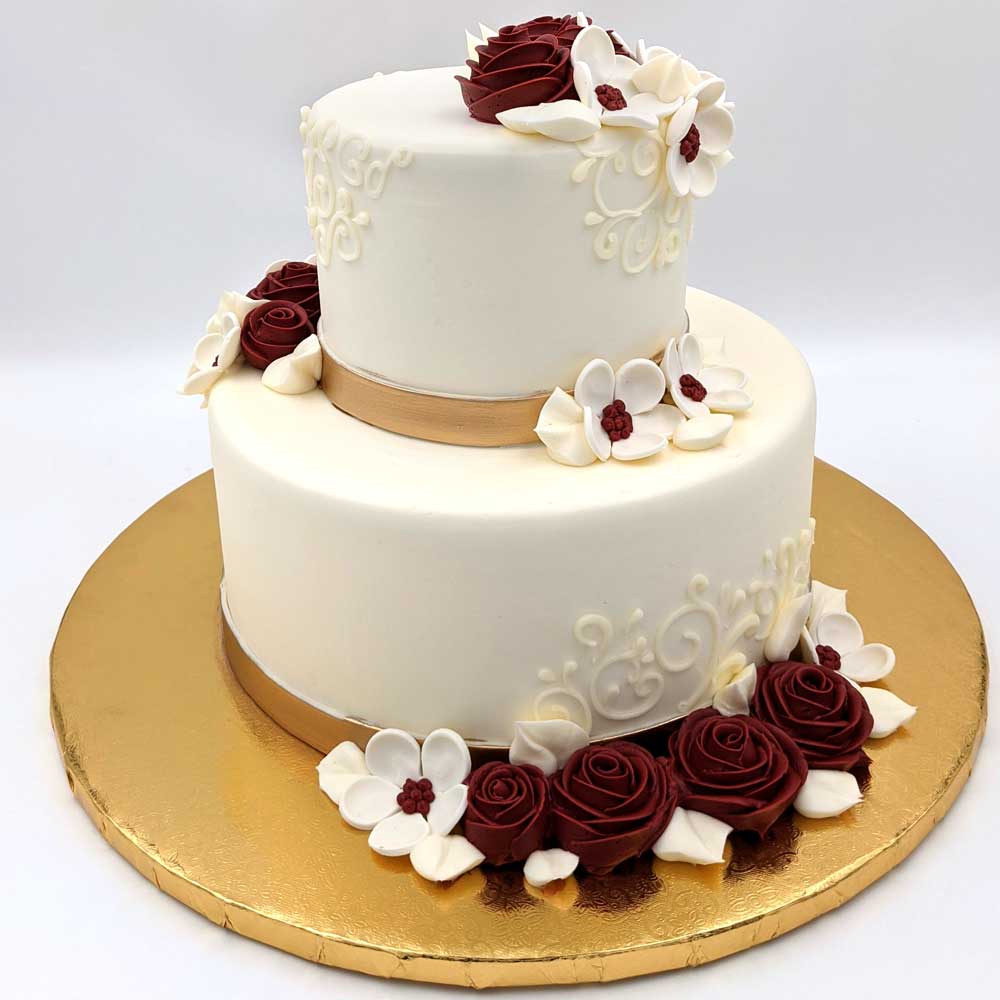 Wedding Cake with Burgundy and Grey Marble - The Cakery - Leamington Spa &  Warwickshire Cake Boutique